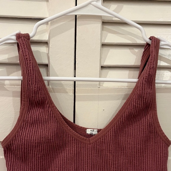 Ribbed Mauve Forever 21 Crop Top - Picture 2 of 7